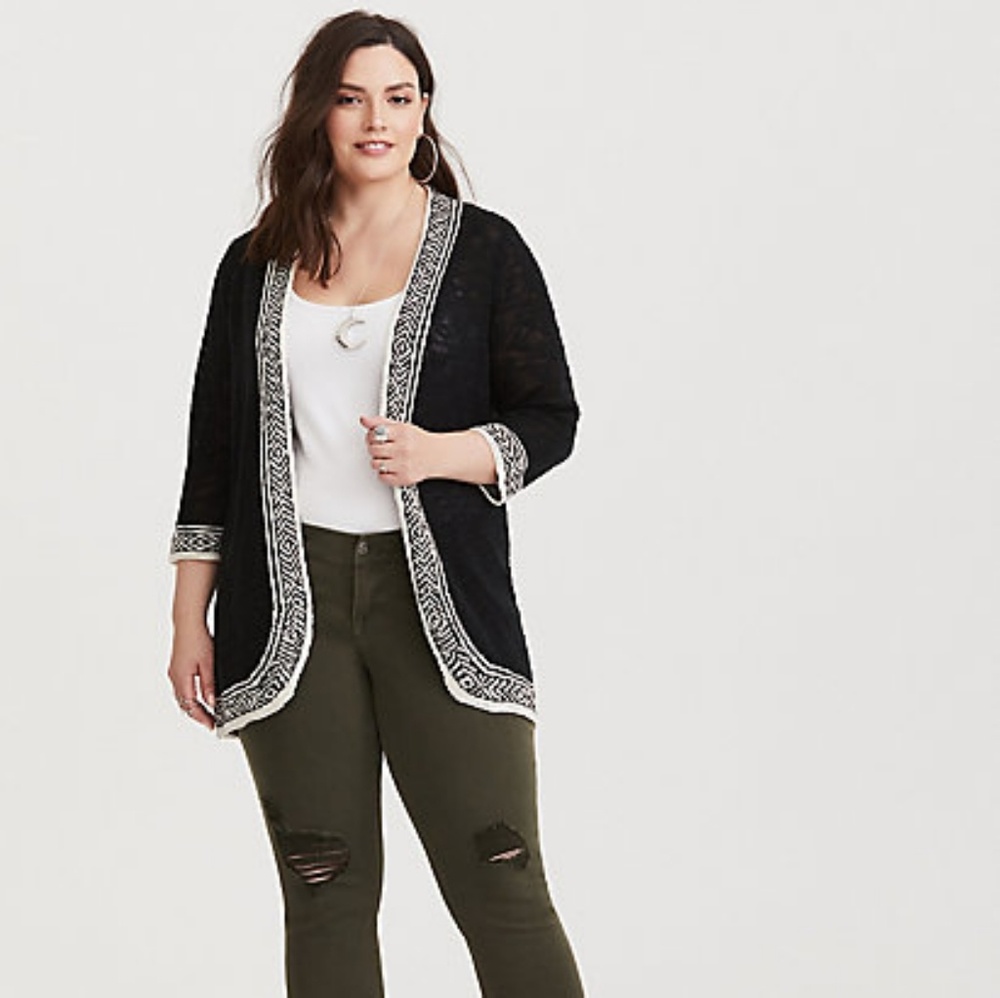 Torrid black and cream sweater